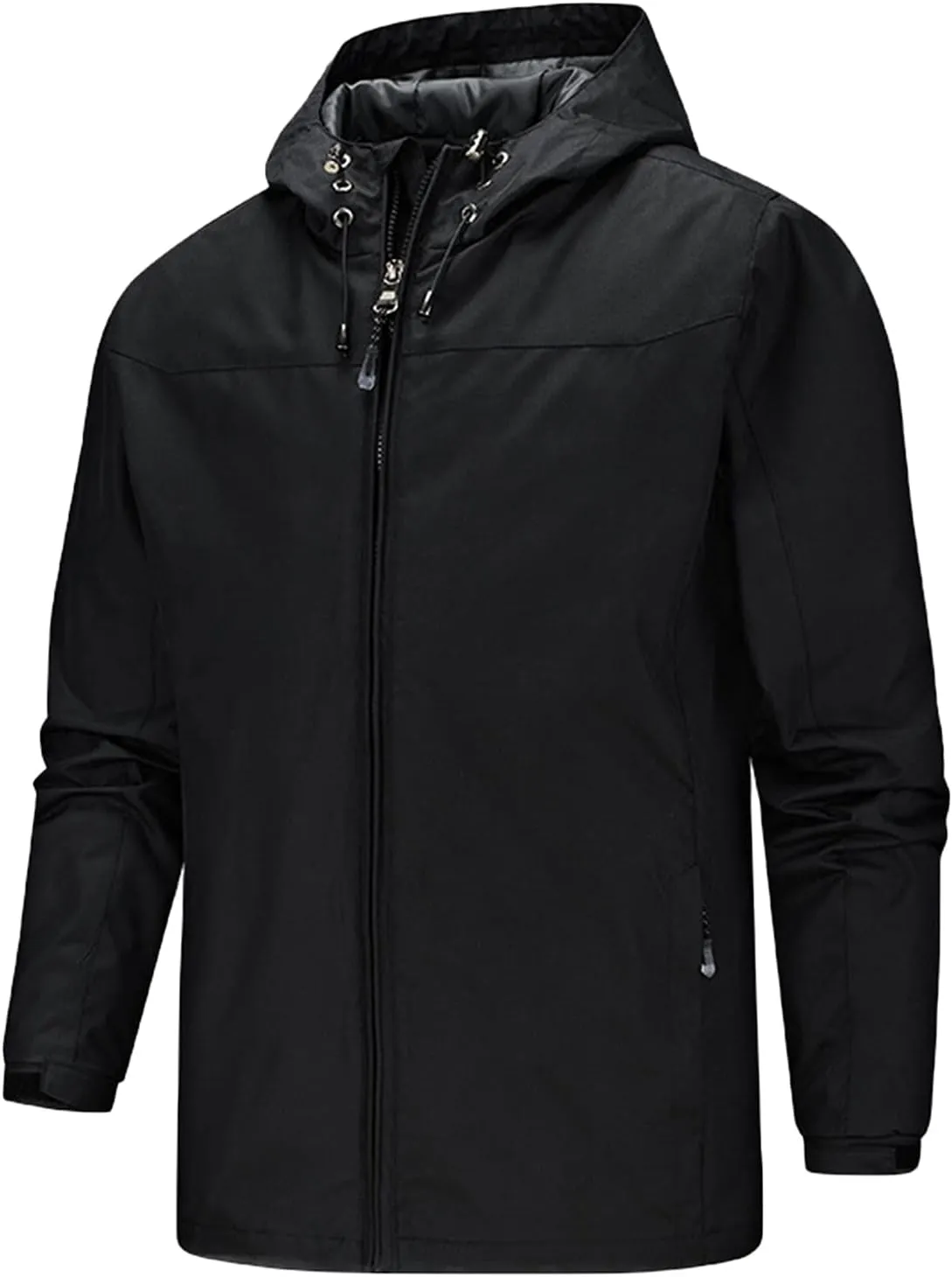 Men's Rain Jacket Soft Shell Waterproof Lightweight Packable Rain Shell Raincoat with Hood for Golf Hiking Travel