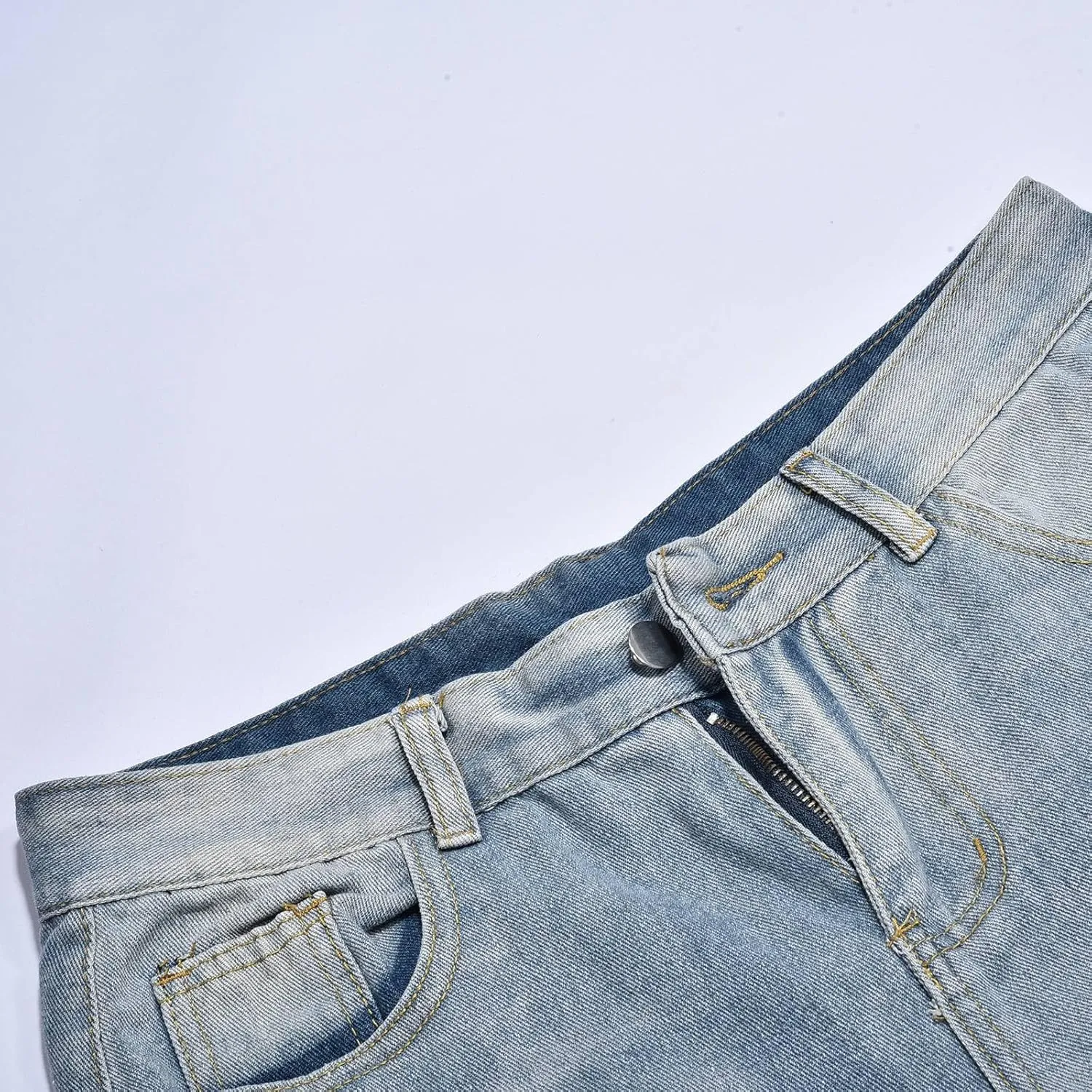 Men's Regular Fit Baggy Hip Hop Star Pants Denim Loose Goth Fashion Streetwear Jeans for Man Mend Jeans Straight Fit