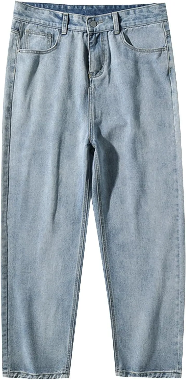 Men's Relaxed Fit Jeans Stretch Casual Straight Leg Jeans Y2k Fashion Streetwear Harajuku Denim Pant Trousers for Men