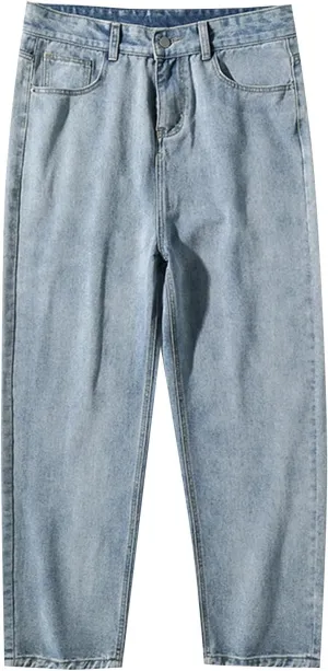 Men's Relaxed Fit Jeans Stretch Casual Straight Leg Jeans Y2k Fashion Streetwear Harajuku Denim Pant Trousers for Men