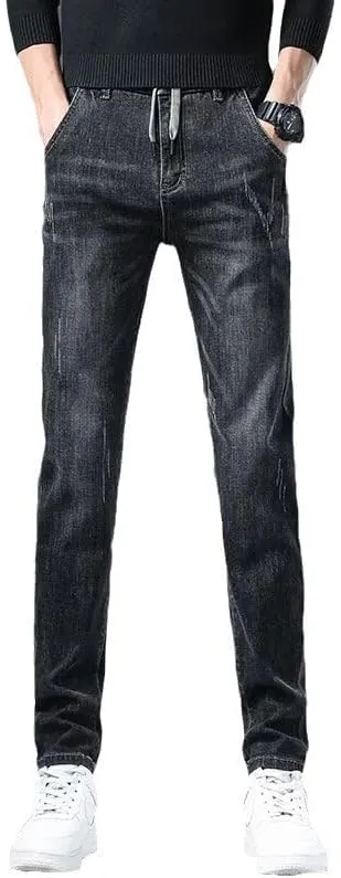 Men's Straight Leg Jeans Loose Fit Denim Pants All Matching Long Trousers with Zipper Fly Relaxed Fit Jeans Men's