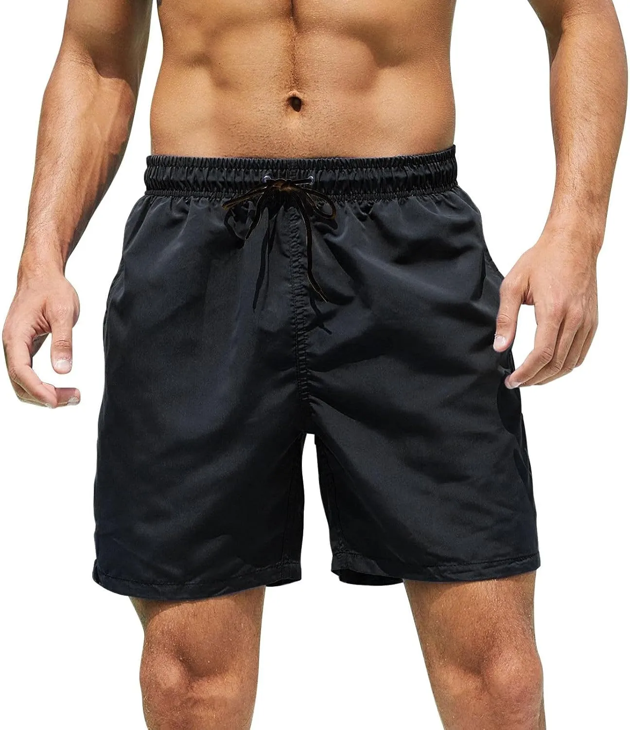 Men's Sweat Shorts Athletic Shorts 7 Inch Workout Gym Running Elastic Waist Drawstring Quick Dry Beach Shorts