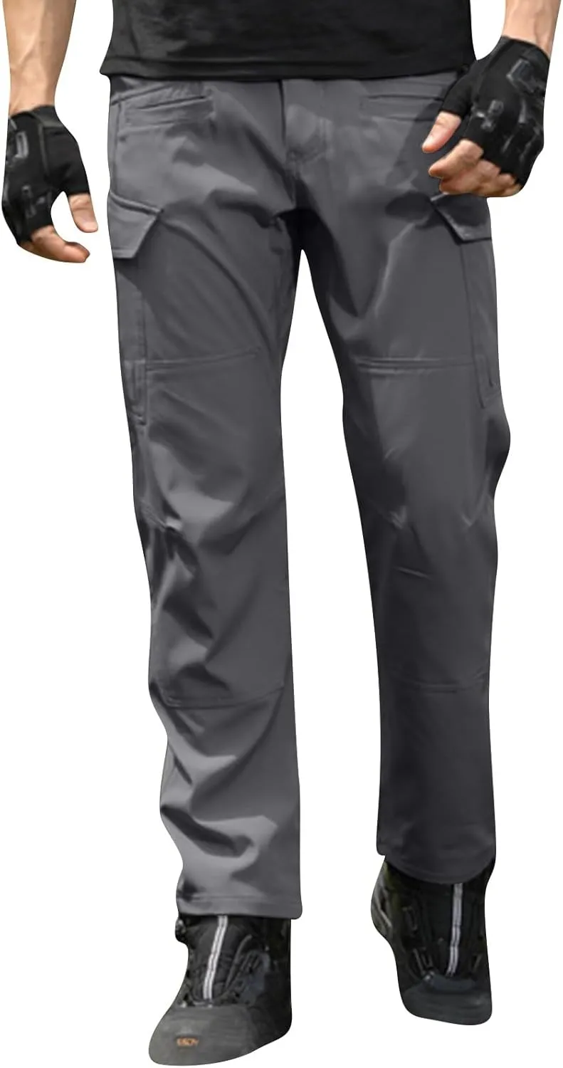 Men's Tactical Cargo Pants Water Resistant Lightweight Hiking Sweatpants Outdoor Work Pants with Pockets