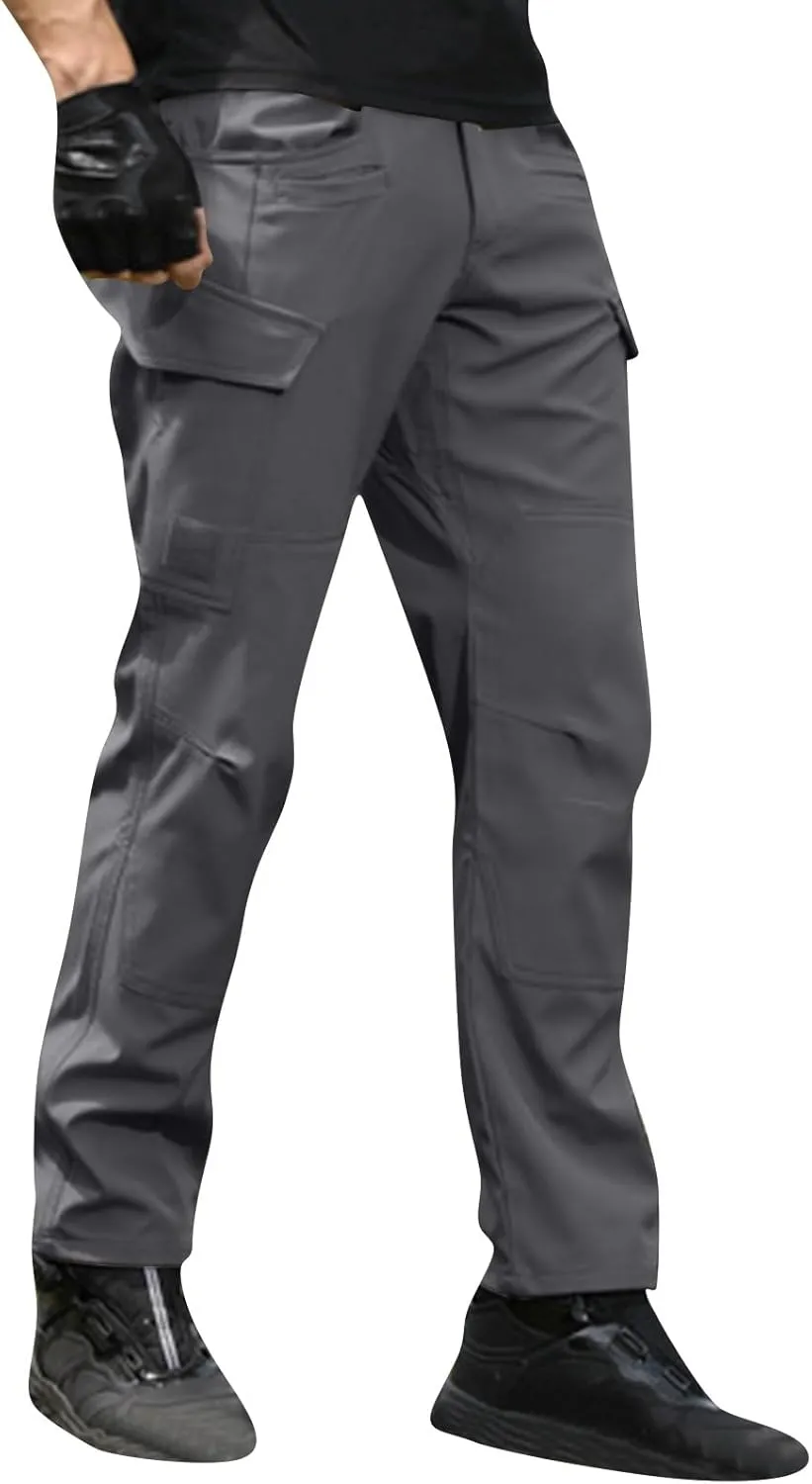 Men's Tactical Cargo Pants Water Resistant Lightweight Hiking Sweatpants Outdoor Work Pants with Pockets