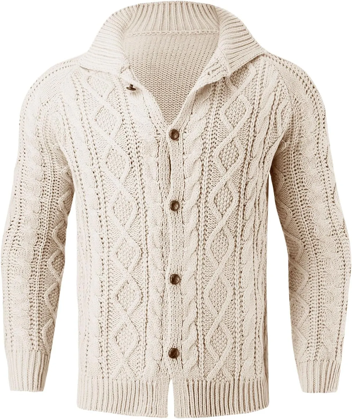 Men's V Neck Sweater Long Sleeve Shawl Collar Pullover Knitted Button Down Tops Solid Color Knitwear Oversize Sweater