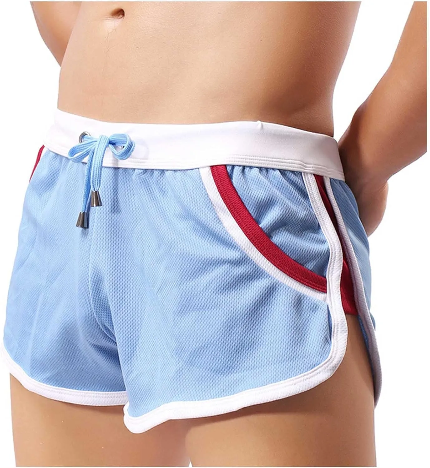 Mens Workout Shorts Big Tall Drawstring Elastic Waist Gym Running Athletic Shorts Lightweight Quick Dry Track Shorts