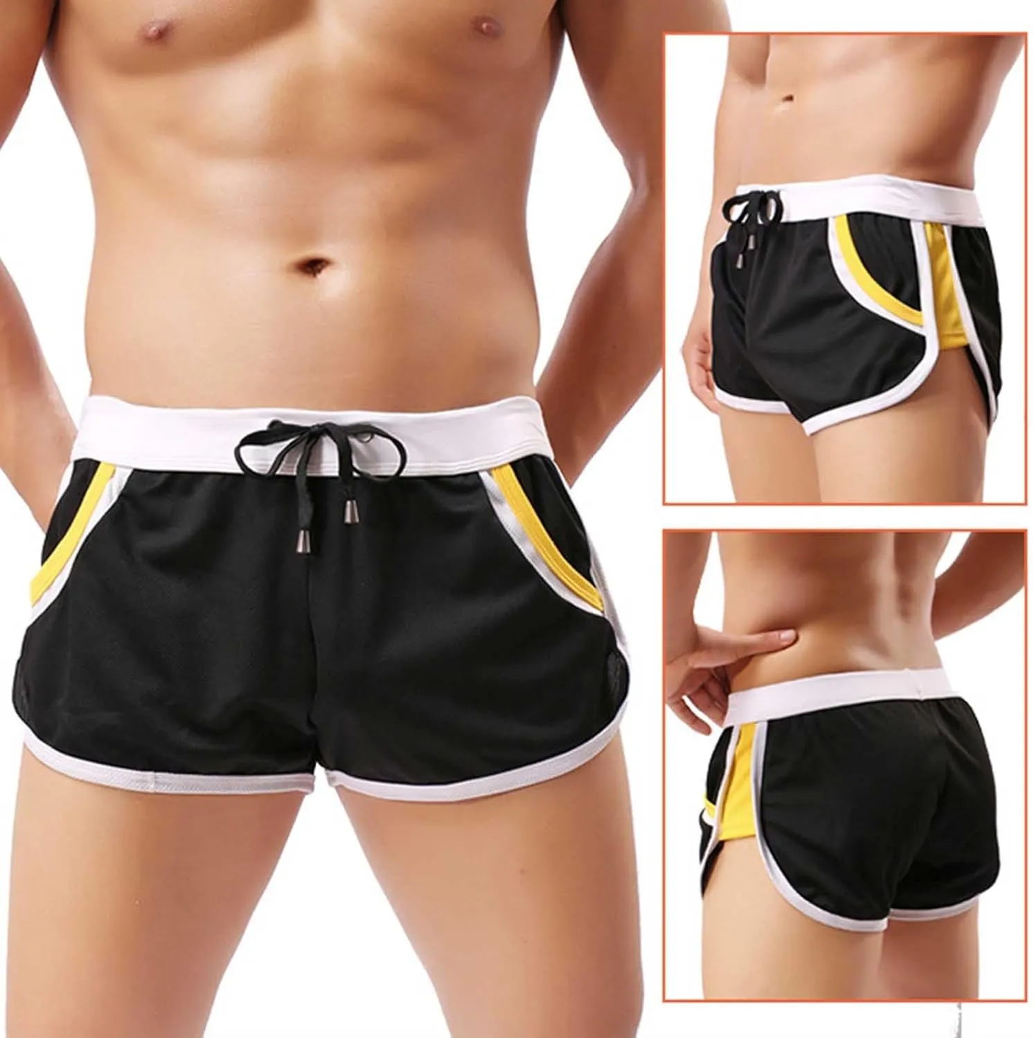 Mens Workout Shorts Big Tall Drawstring Elastic Waist Gym Running Athletic Shorts Lightweight Quick Dry Track Shorts