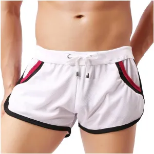 Mens Workout Shorts Big Tall Drawstring Elastic Waist Gym Running Athletic Shorts Lightweight Quick Dry Track Shorts