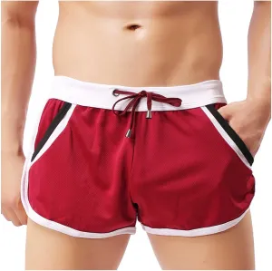 Mens Workout Shorts Big Tall Drawstring Elastic Waist Gym Running Athletic Shorts Lightweight Quick Dry Track Shorts