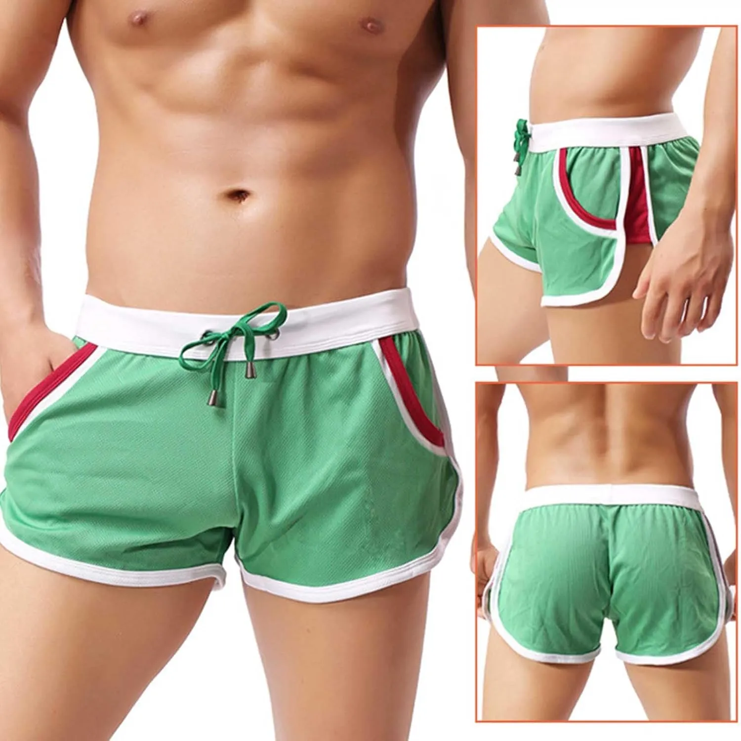 Mens Workout Shorts Big Tall Drawstring Elastic Waist Gym Running Athletic Shorts Lightweight Quick Dry Track Shorts