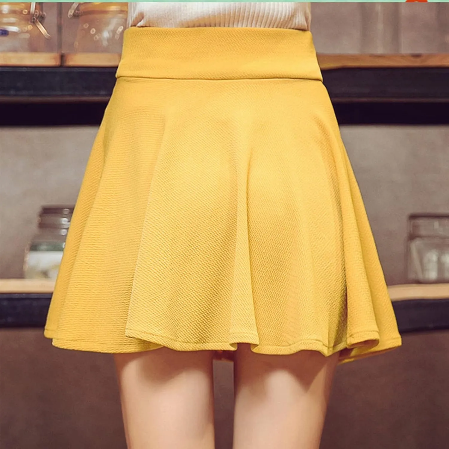 Mini Skirt for Women High Waisted Tennis Skirt Stretchy Flared Casual Skater Skirt School Teen Girls Pleated Skirts