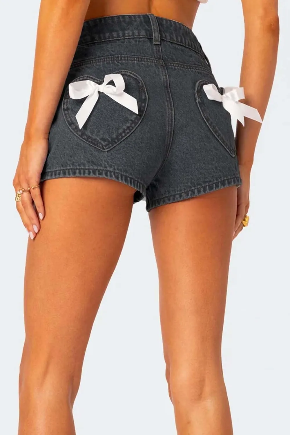 Mxiqqpltky Star Patchwork Denim Shorts Women Mid Waist Bodycon Raw Hem Grunge Harajuku Stretchy Jean Shorts Y2k Streetwear