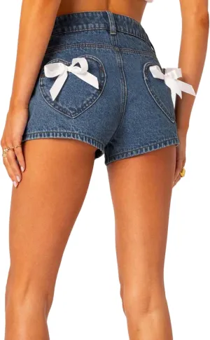 Mxiqqpltky Star Patchwork Denim Shorts Women Mid Waist Bodycon Raw Hem Grunge Harajuku Stretchy Jean Shorts Y2k Streetwear
