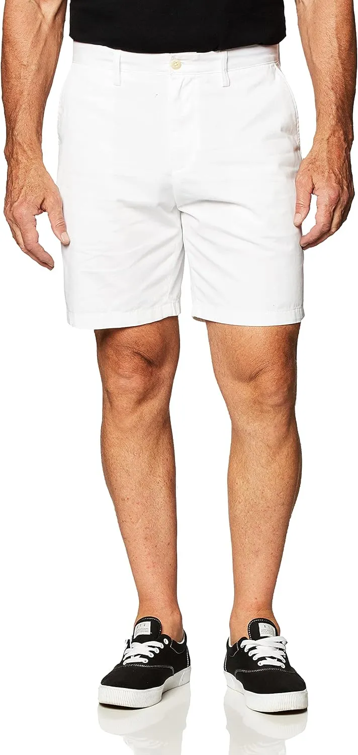 Nautica Men's Cotton Twill Flat Front Chino Short