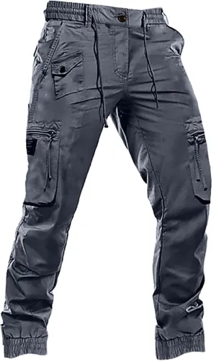 Outdoor Military Work Cargo Pants for Men Cotton Tactical Ripstop Trousers Casual Elastic Waistband Jogger Sweatpants
