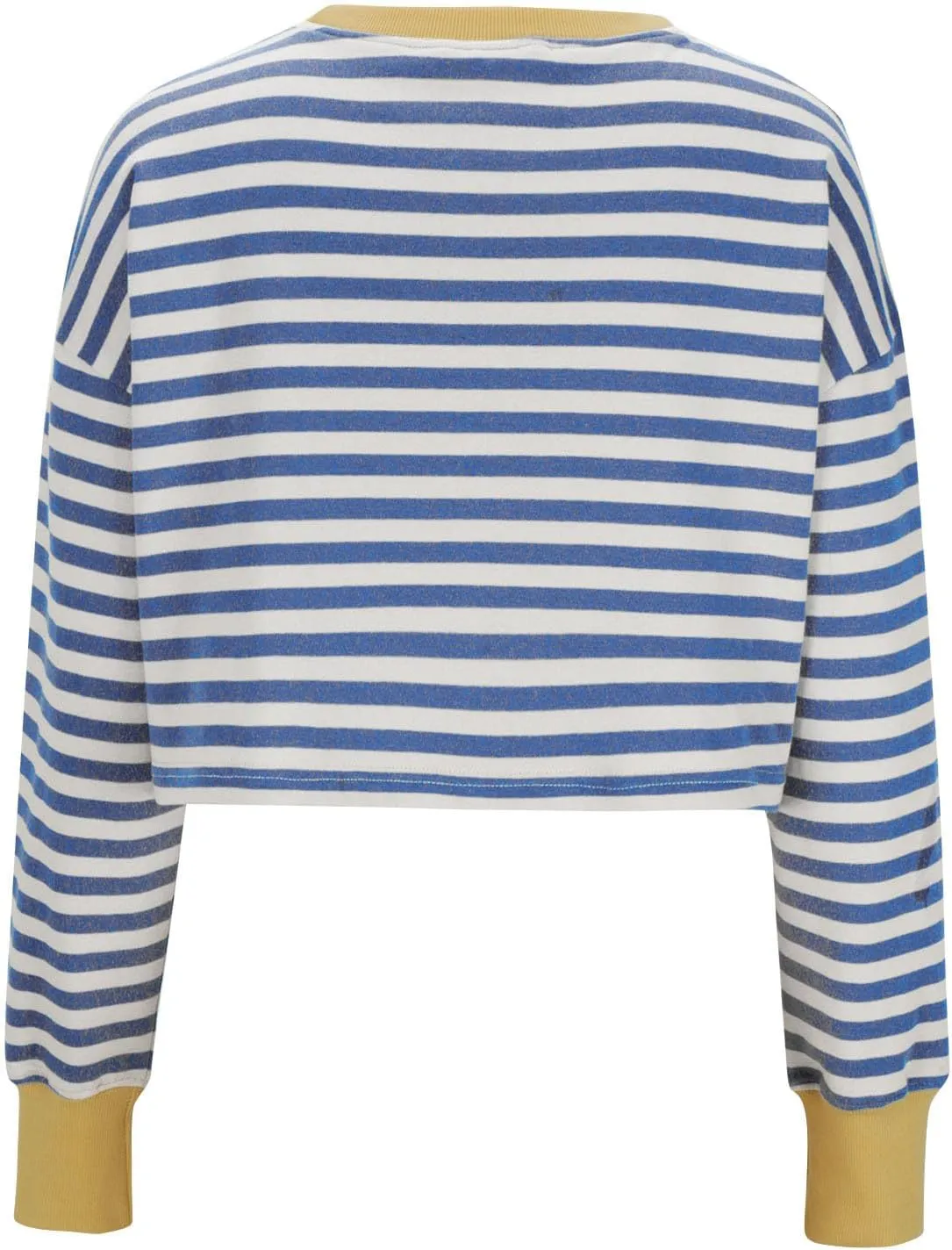 Oversized Sweatshirt for Women Cropped Crewneck Striped Colour Block Pullover Tops Long Sleeve Fleece Top Blouses