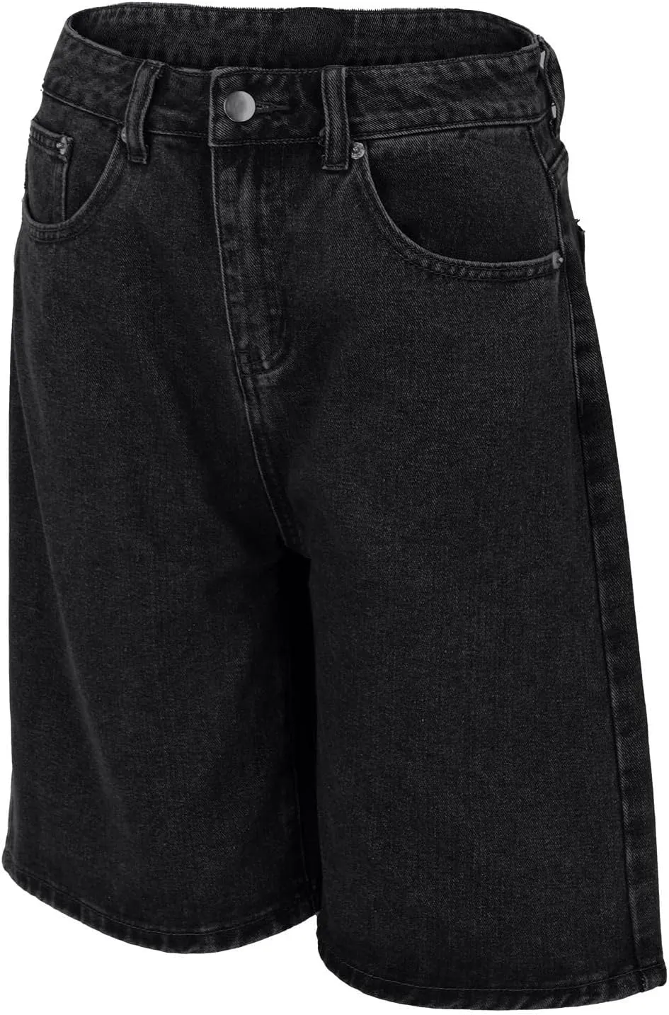 Plus Size Jean Shorts Womens High Waisted Classic Casual Long Jean Shorts Stretchy Denim Jorts with Pockets