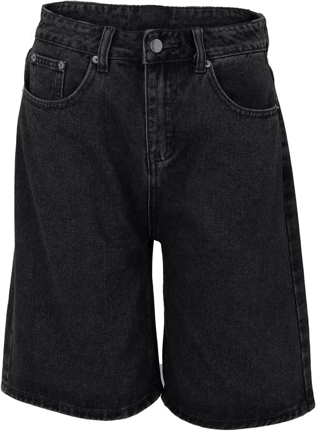 Plus Size Jean Shorts Womens High Waisted Classic Casual Long Jean Shorts Stretchy Denim Jorts with Pockets