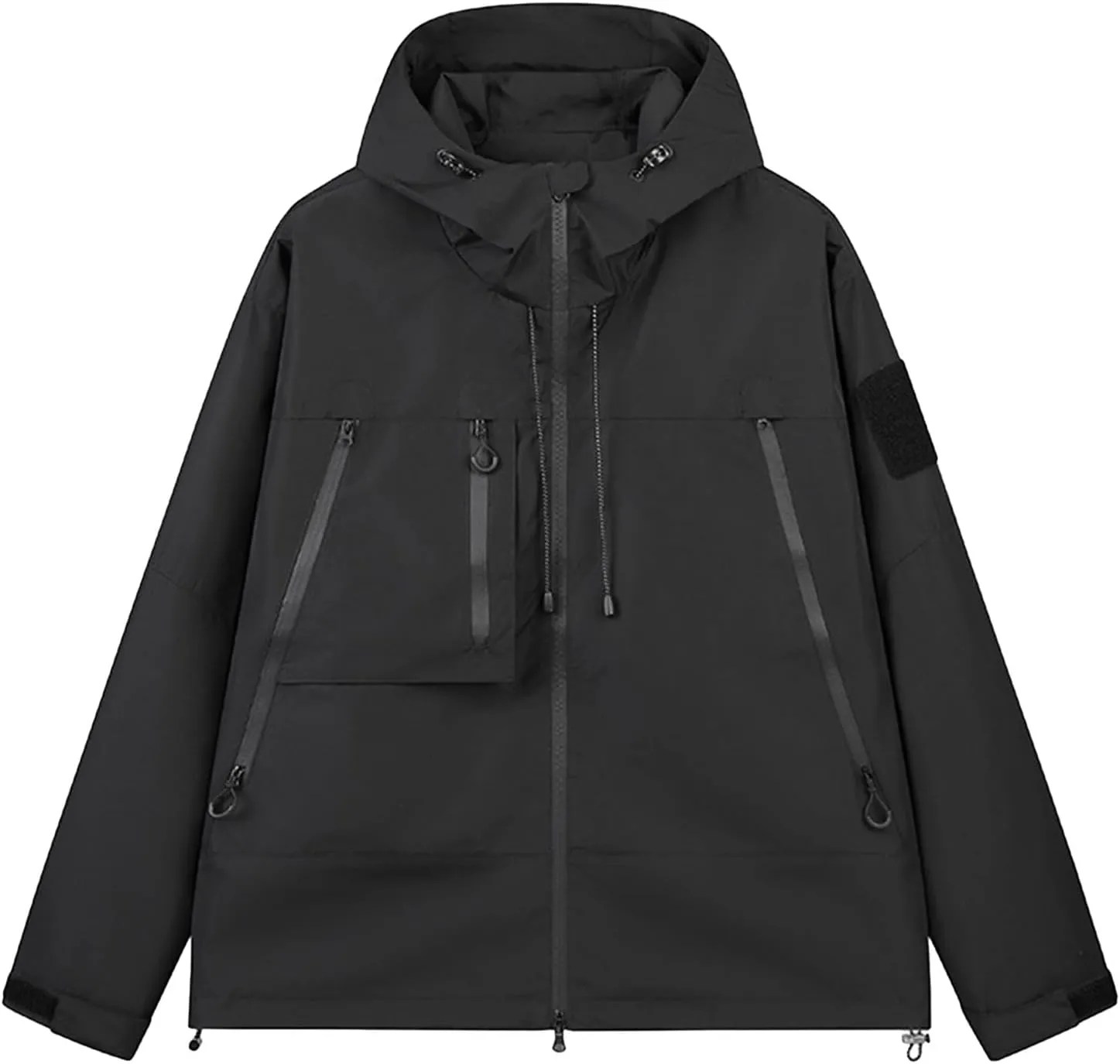 Rain Jacket Unisex Outdoor Waterproof Coat Lightweight Windbreaker Hiking Hooded Jackets Loose Fit Punch Jacket