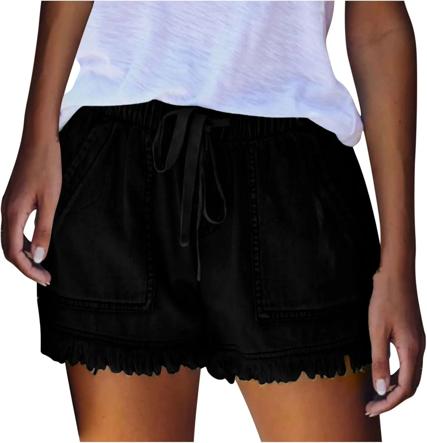 Ripped Denim Shorts for Women Trendy 2025 Summer Frayed Raw Hem Skinny Jean Shorts Dressy Casual Stretchy Jeans
