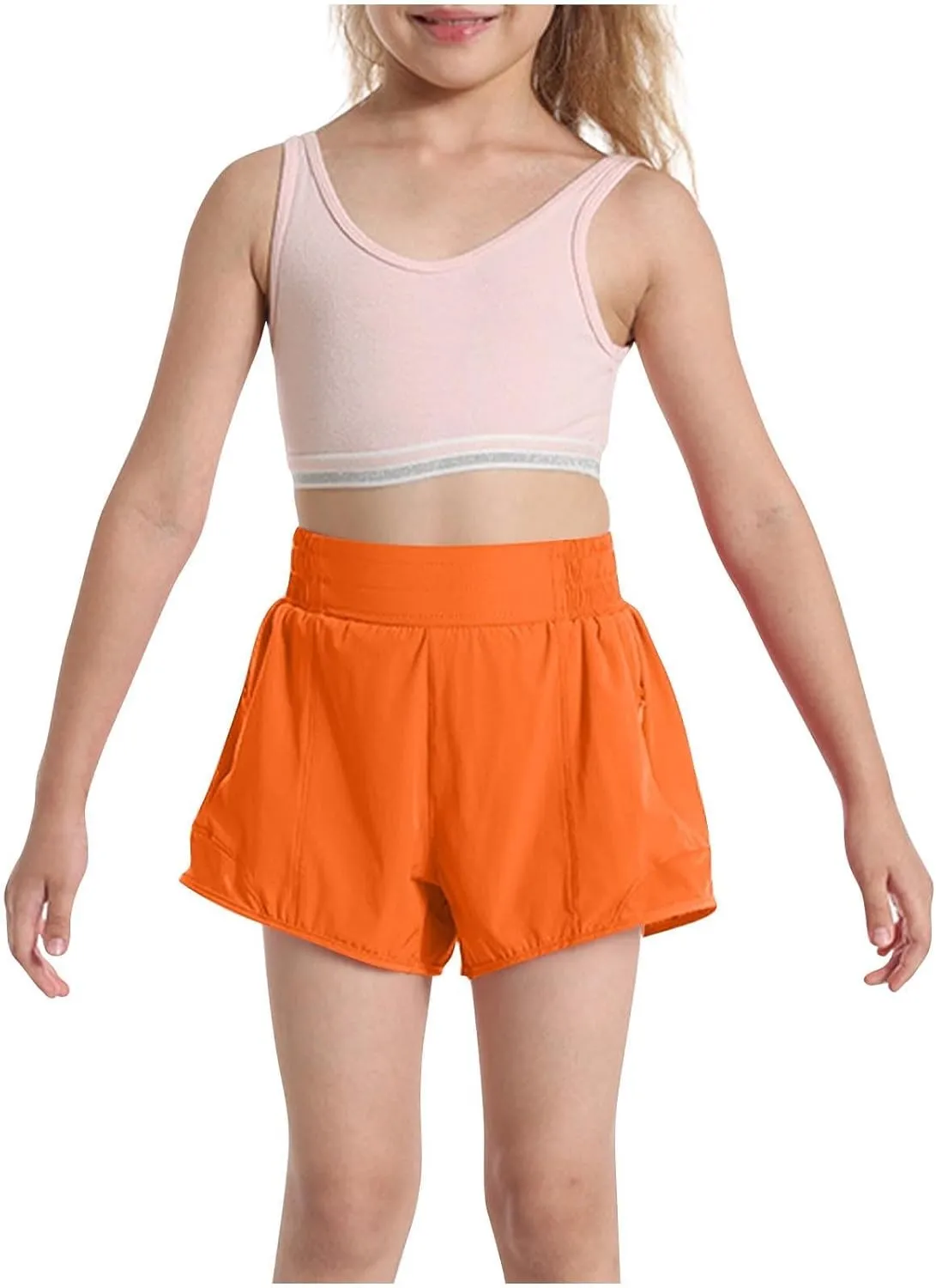 Running Shorts for Kids High Waisted Athletic Short Boys Girls Gym Workout Track Shorts Breathable Quick Dry Short