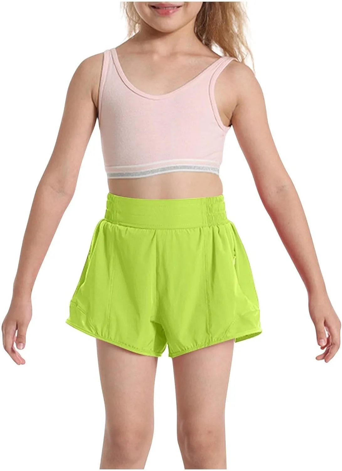 Running Shorts for Kids High Waisted Athletic Short Boys Girls Gym Workout Track Shorts Breathable Quick Dry Short