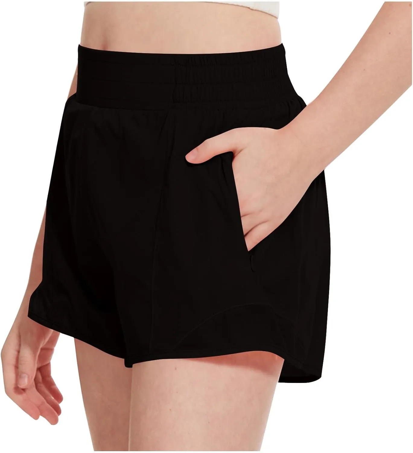 Running Shorts for Kids High Waisted Athletic Short Boys Girls Gym Workout Track Shorts Breathable Quick Dry Short