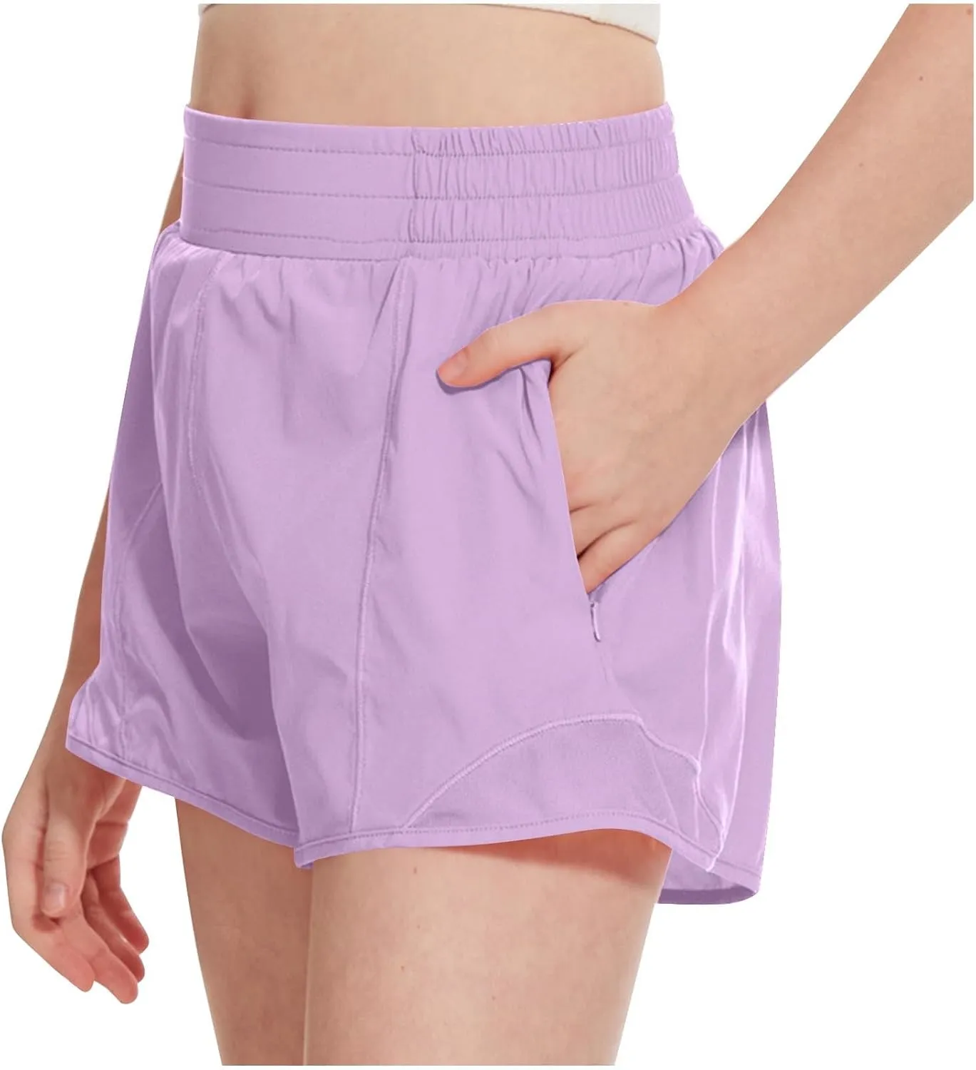 Running Shorts for Kids High Waisted Athletic Short Boys Girls Gym Workout Track Shorts Breathable Quick Dry Short