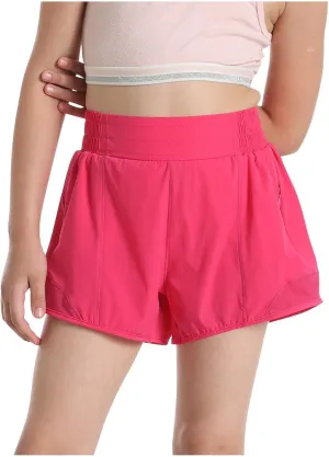 Running Shorts for Kids High Waisted Athletic Short Boys Girls Gym Workout Track Shorts Breathable Quick Dry Short