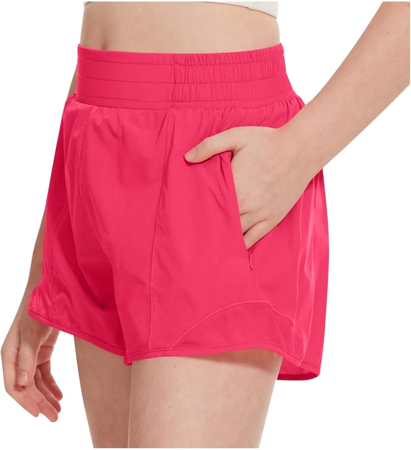 Running Shorts for Kids High Waisted Athletic Short Boys Girls Gym Workout Track Shorts Breathable Quick Dry Short