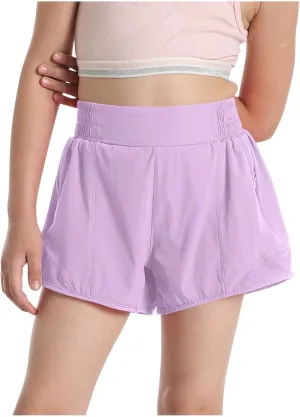 Running Shorts for Kids High Waisted Athletic Short Boys Girls Gym Workout Track Shorts Breathable Quick Dry Short