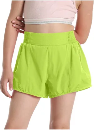 Running Shorts for Kids High Waisted Athletic Short Boys Girls Gym Workout Track Shorts Breathable Quick Dry Short