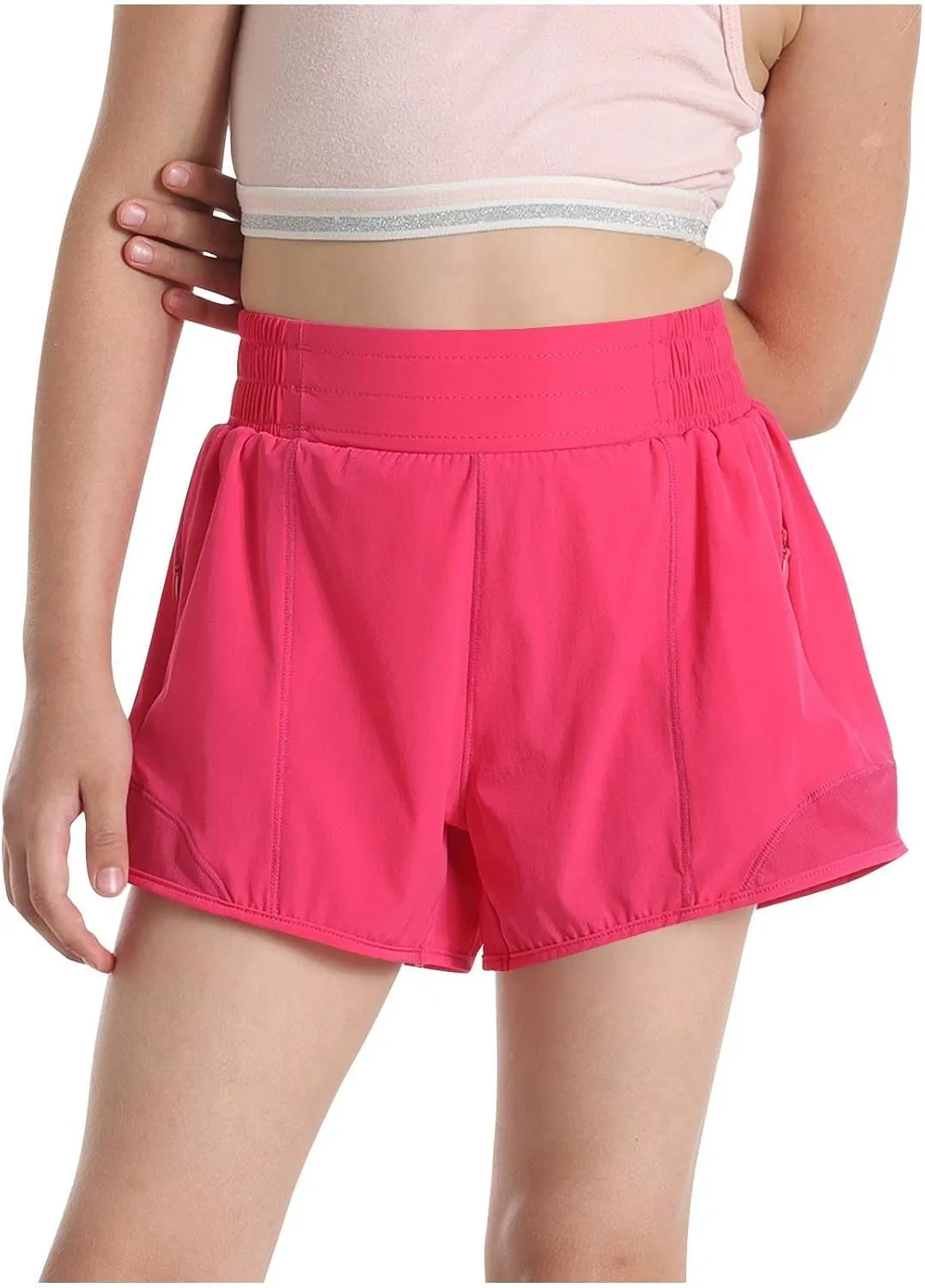 Running Shorts for Kids High Waisted Athletic Short Boys Girls Gym Workout Track Shorts Breathable Quick Dry Short
