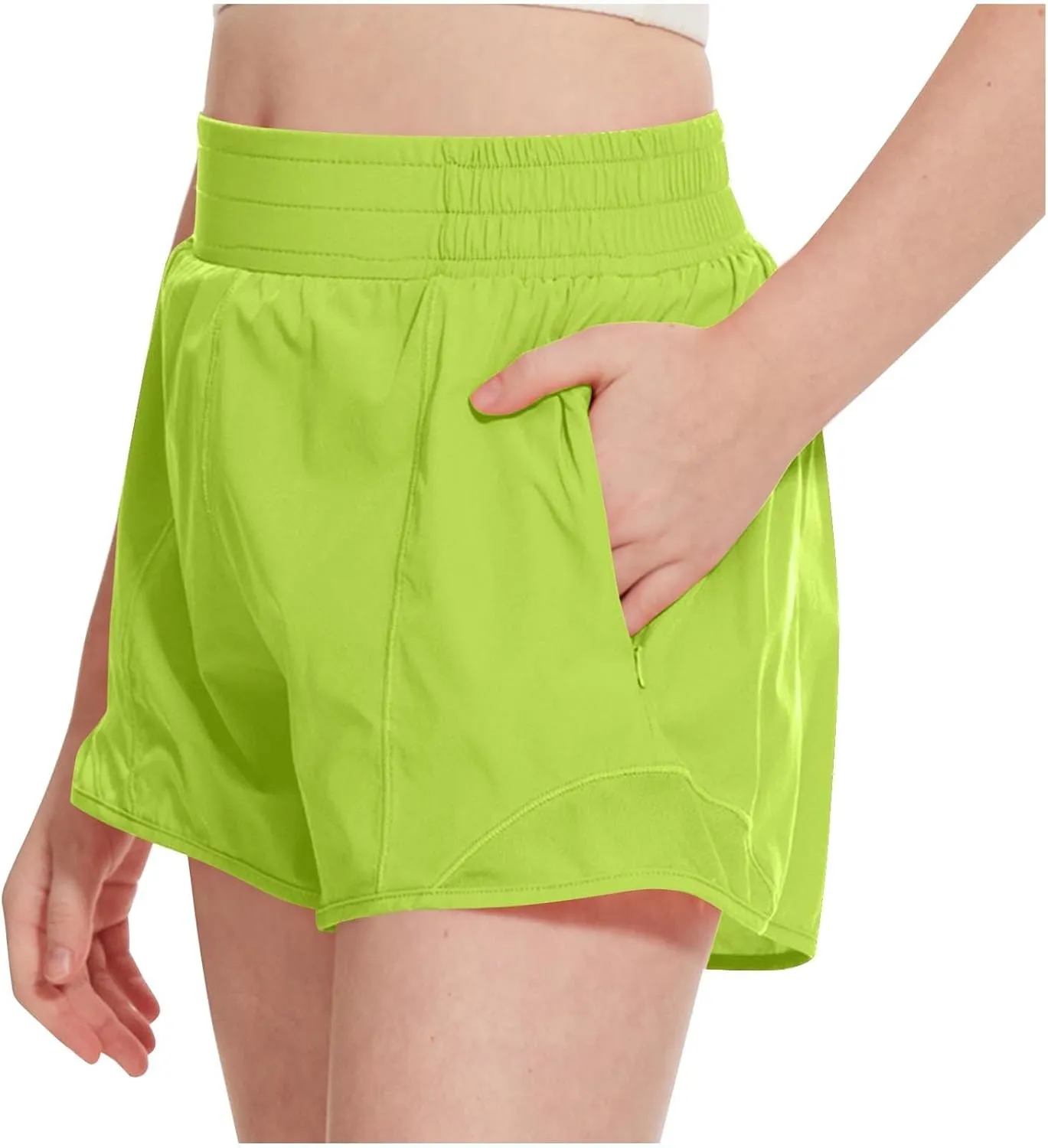 Running Shorts for Kids High Waisted Athletic Short Boys Girls Gym Workout Track Shorts Breathable Quick Dry Short