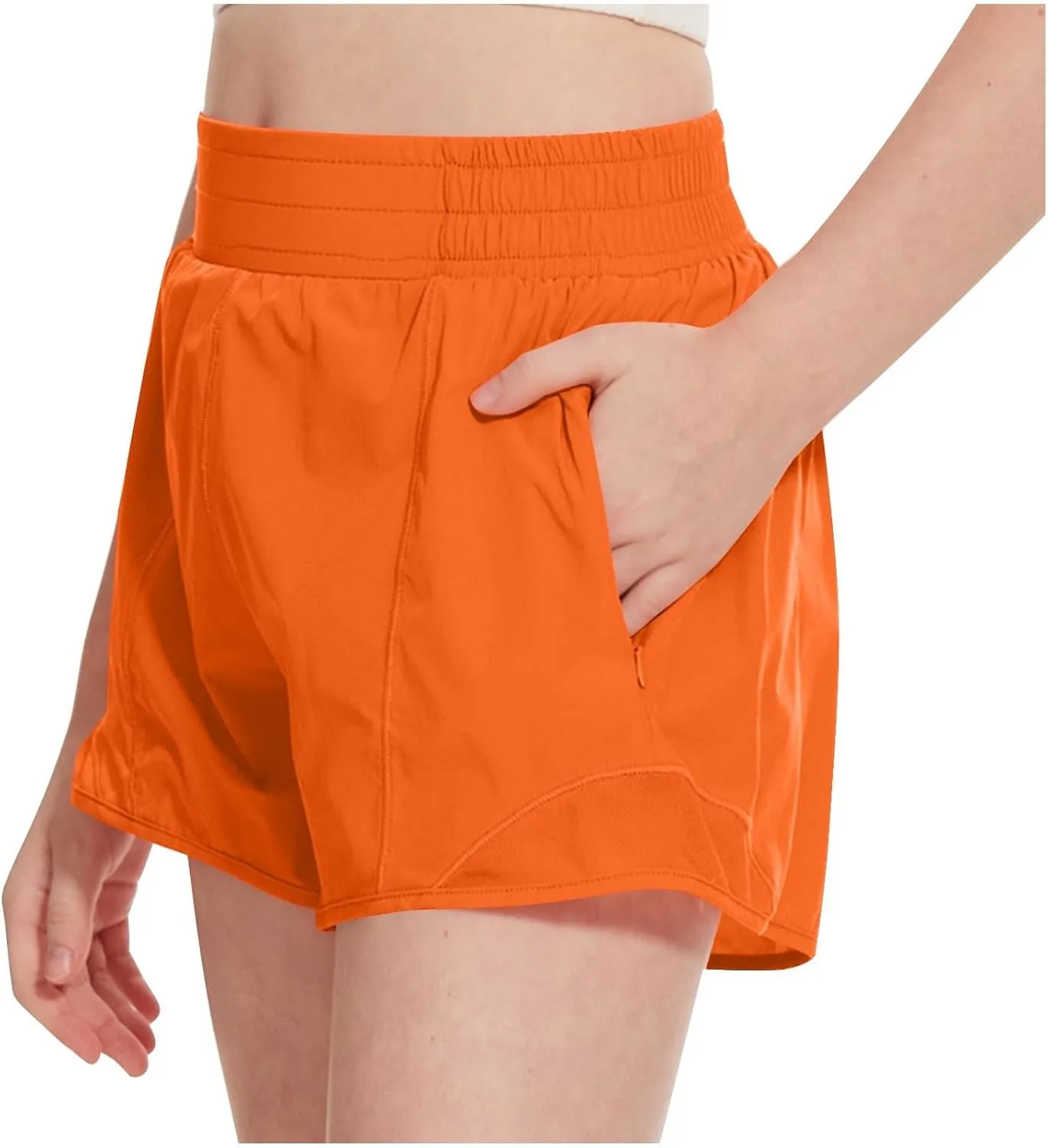 Running Shorts for Kids High Waisted Athletic Short Boys Girls Gym Workout Track Shorts Breathable Quick Dry Short
