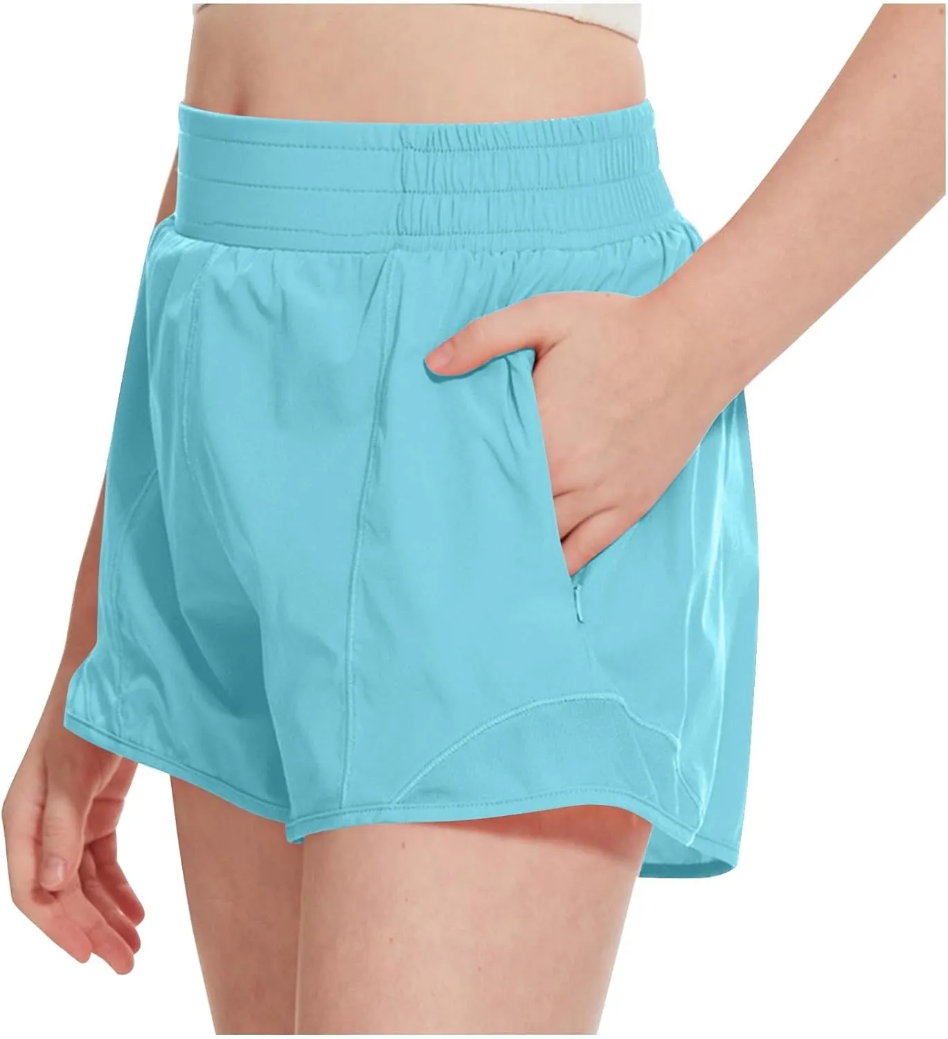 Running Shorts for Kids High Waisted Athletic Short Boys Girls Gym Workout Track Shorts Breathable Quick Dry Short