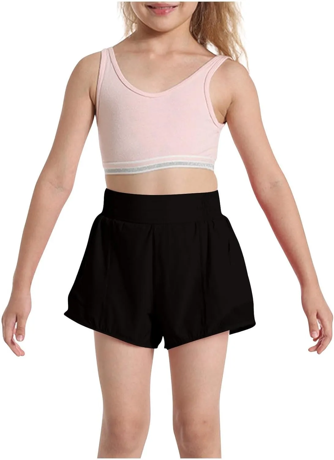 Running Shorts for Kids High Waisted Athletic Short Boys Girls Gym Workout Track Shorts Breathable Quick Dry Short