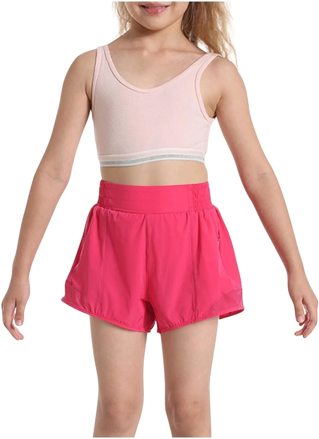 Running Shorts for Kids High Waisted Athletic Short Boys Girls Gym Workout Track Shorts Breathable Quick Dry Short