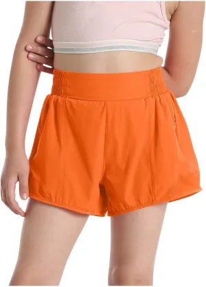 Running Shorts for Kids High Waisted Athletic Short Boys Girls Gym Workout Track Shorts Breathable Quick Dry Short