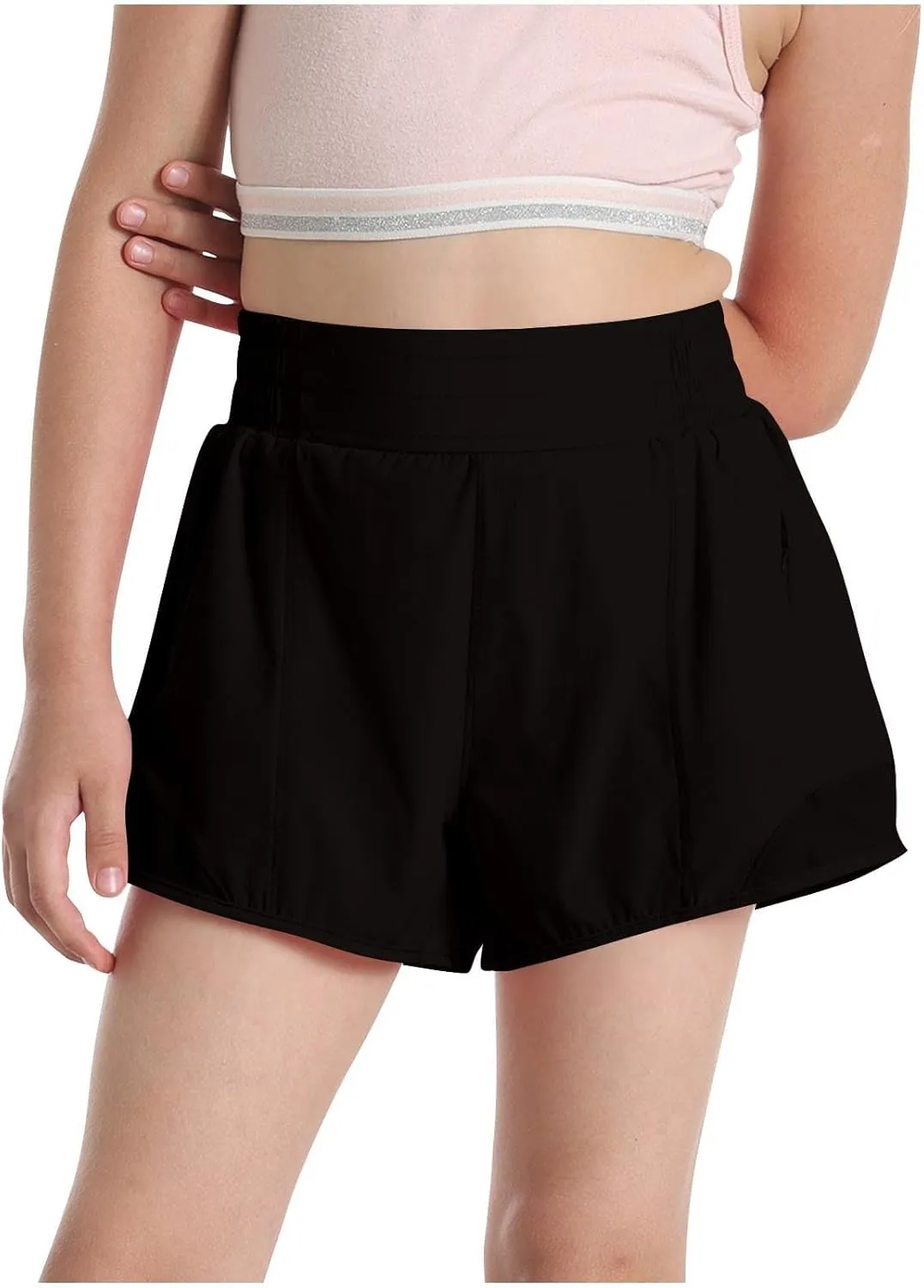 Running Shorts for Kids High Waisted Athletic Short Boys Girls Gym Workout Track Shorts Breathable Quick Dry Short