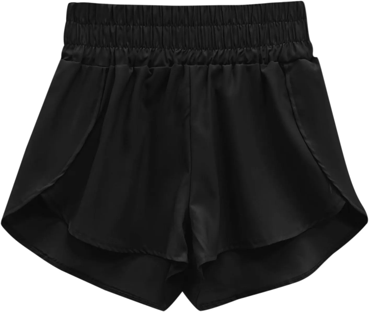 Running Shorts for Women High Waisted Dolphin Split Gym Workout Athletic Track Shorts with Mesh Liner Quick Dry