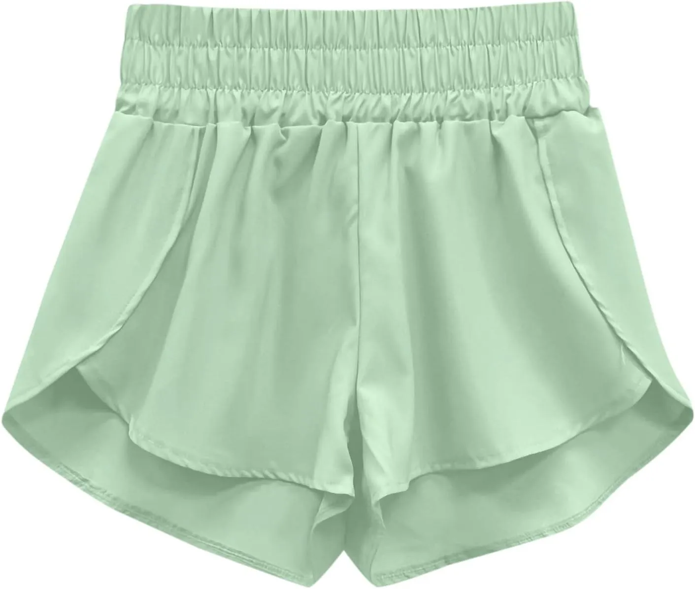 Running Shorts for Women High Waisted Dolphin Split Gym Workout Athletic Track Shorts with Mesh Liner Quick Dry