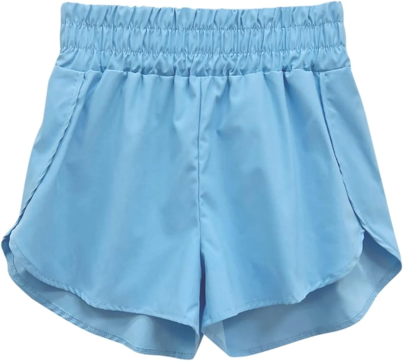 Running Shorts for Women High Waisted Dolphin Split Gym Workout Athletic Track Shorts with Mesh Liner Quick Dry