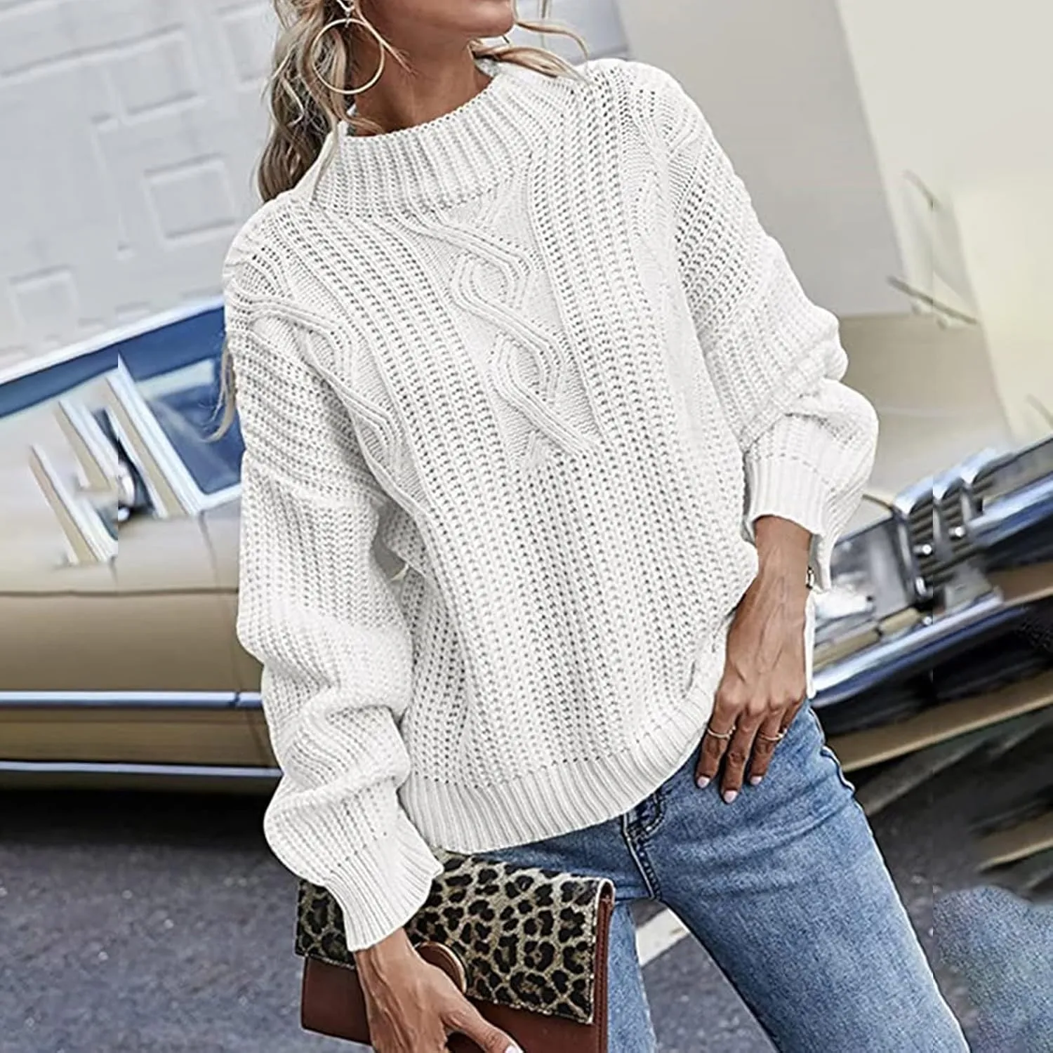 SHAOBGE Womens Sweaters Fall Pullover Sweaters for Women Professional Clothes for Women Western Clothes Women