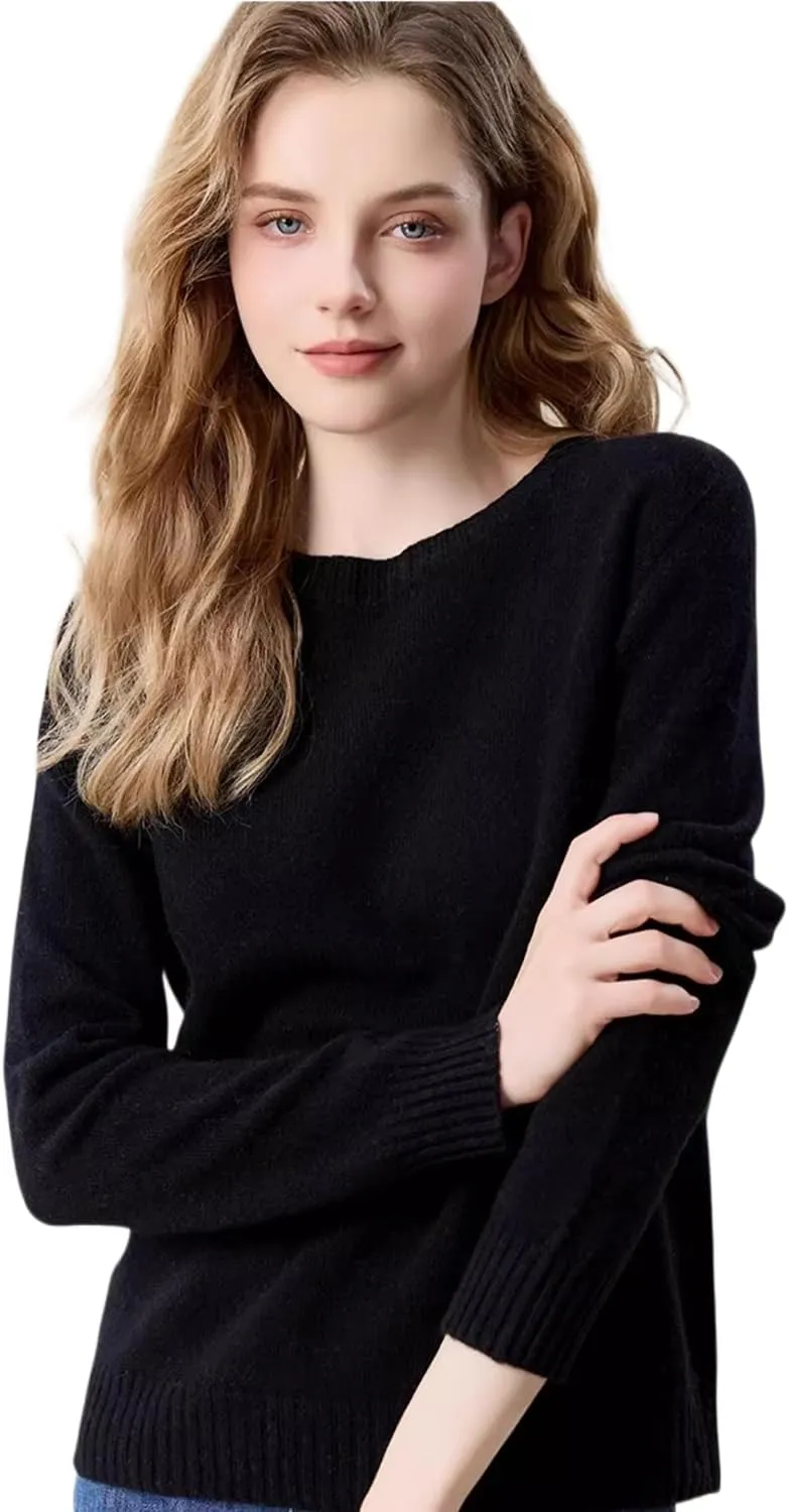 SheKiss 2024 Womens Fall Pullover Cropped Sweaters Tops Grey Long Sleeves Fashion Cashmere Sweater Crewneck Trendy Outfits