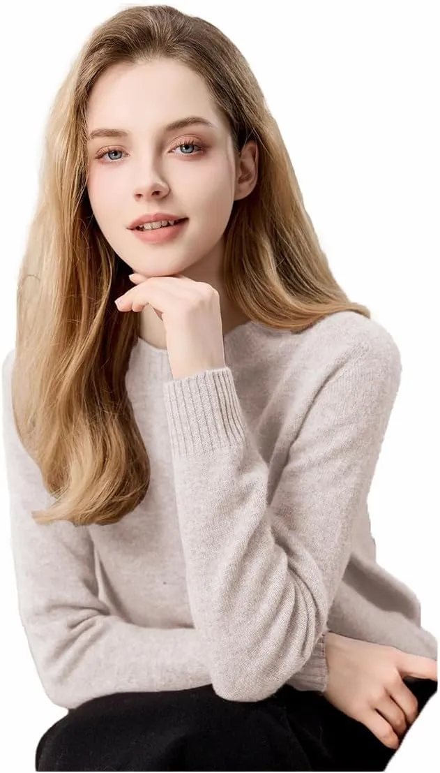 SheKiss 2024 Womens Fall Pullover Cropped Sweaters Tops Grey Long Sleeves Fashion Cashmere Sweater Crewneck Trendy Outfits