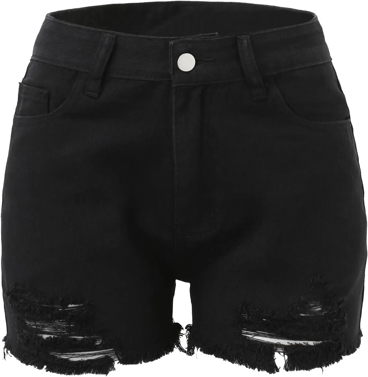 Short Jeans for Women Casual High Waisted Womens Denim Shorts Stretchy Frayed Distressed Ripped Stretchy Shorts for Women