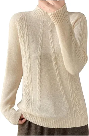 Striped Sweater for Women Striped Color Block Cable Knit Sweaters Spring Long Sleeve Crew Neck Loose Pullover Tops