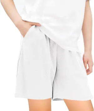 Teen Girls Preppy Athletic Shorts High Waist Elastic Sports Shorts Solid Quick Dry Running Shorts Pants with Pockets