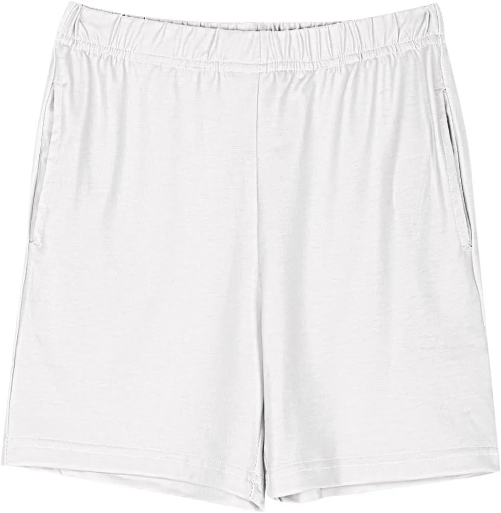 Teen Girls Preppy Athletic Shorts High Waist Elastic Sports Shorts Solid Quick Dry Running Shorts Pants with Pockets